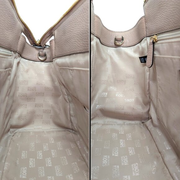 Michael Kors Vanna Pebbled Leather 2-Way Dusty Pink Satchel - Picture 8 of 9